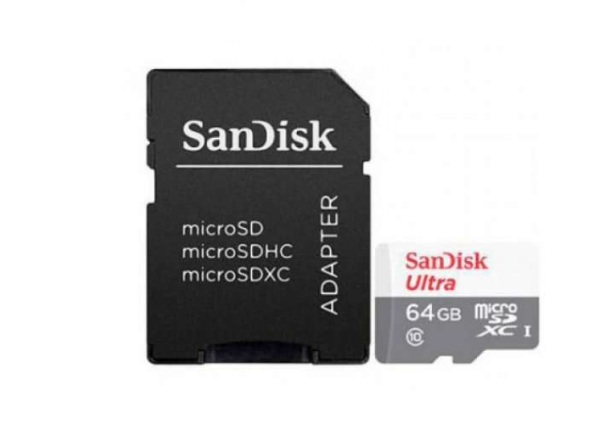 Carte SanDisk Ultra microSDXC 64 Go UHS-I U1 Classe 10 100 Mo/s + adaptateur SD