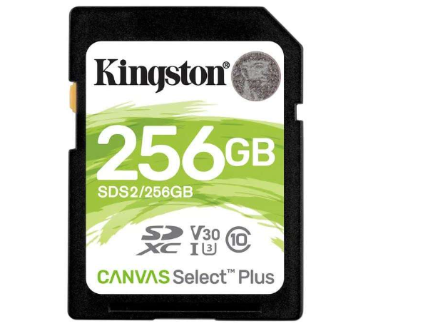 Kingston SDXC Card 256GB UHS-I Class 10 100MB/s Canvas Select Plus