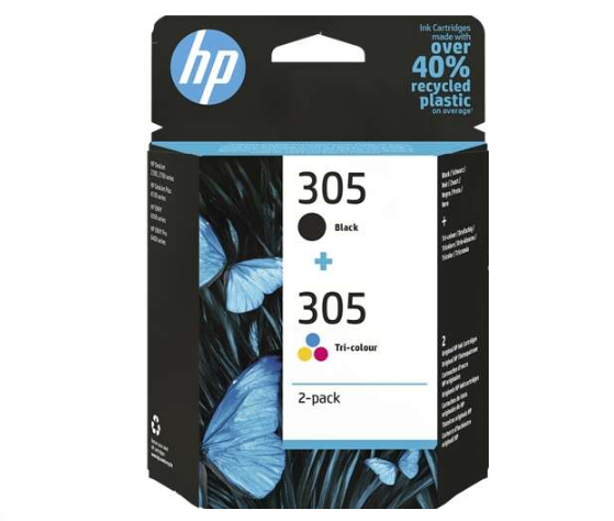 Cartouches d'encre originales HP 305 noir + couleur, lot de 2 - 6ZD17AE