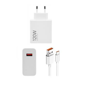 Chargeur de voyage Xiaomi 120W MDY-14-EE USB-a + Câble de données USB-c 6A Blanc BHR9462EU